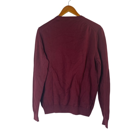 Lot 2 GAP Knit Cotton V-Neck Sweater in Size M Orange Heather and Burgundy - Picture 3 of 9